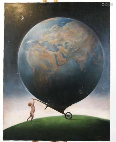 Gabriel PASCALINI: Child and Earth - Oil on Canvas