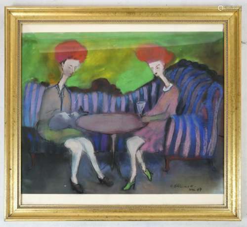 R. EKASIMSKI: Women Dining - Pastel, 2007