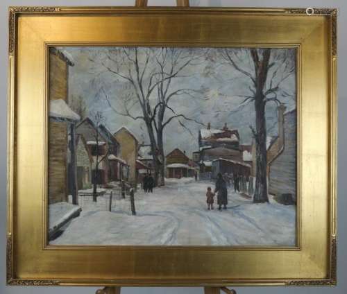Frances Law DURAND: Winter Scene - Oil on Canvas