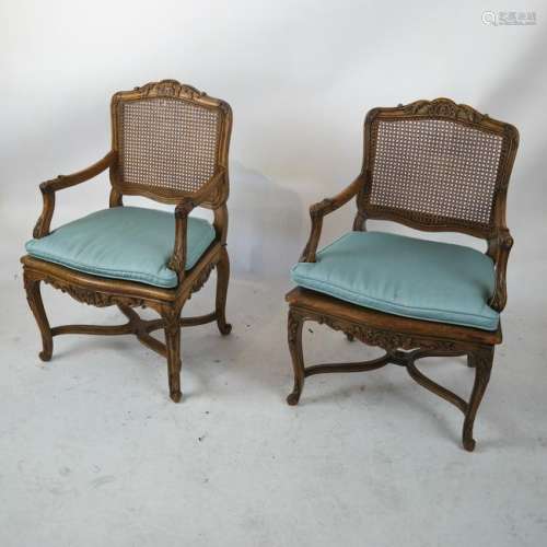Pair Antique French Provincial Arm Chairs