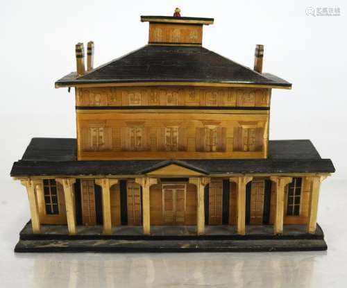 Wood Jailhouse-Form Covered Box