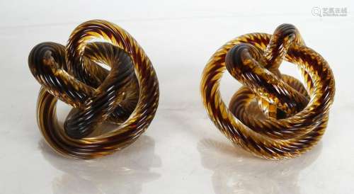 Pair of Murano-Style Twist-Form Sculptures