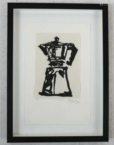 Print of an Espresso Pot in Shadowbox Frame