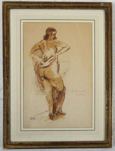 Raphael SOYER: Standing Nude - Lithograph