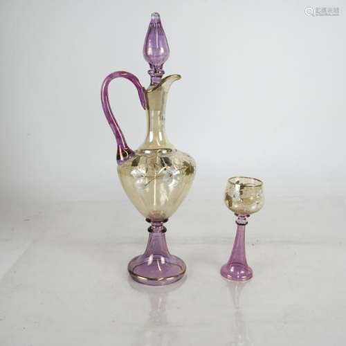 Moser Glass Pitcher and Goblet