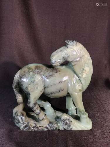 Chinese Celadon Jade Horse