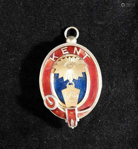 FRANC MACONNERIE \nMédaille en argent ovale du Kent…