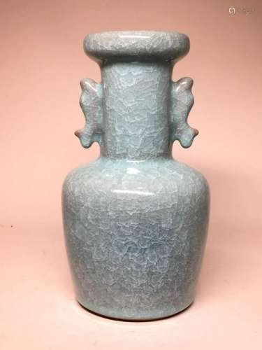 Japanese Celadon Porcelain Vase - Crackle Glaze