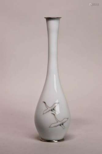 Japanese Longneck Cloisonne Vase - Signed