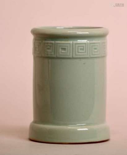 Chinese Celadon Porcelain Brushpot