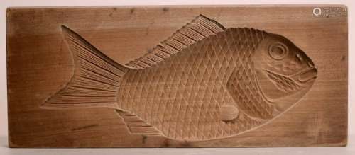 Japanese Carved Wood Mold - Sea Bream