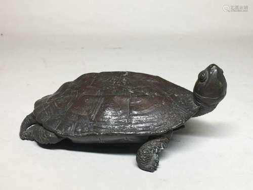 Japanese Bronze Turtle Okimono