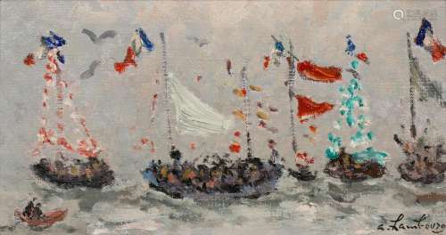 Andre Hambourg (French, 1909-1999) Bateaux en fete