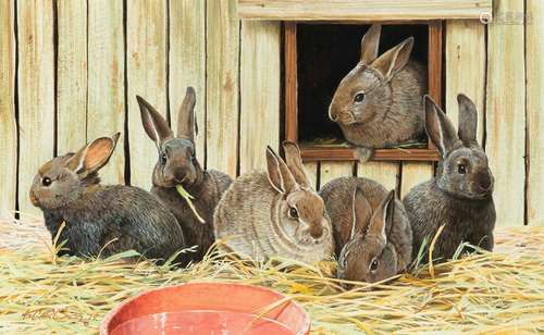 Ken Carlson (American, b. 1937) Domestic Rabbits, 1979