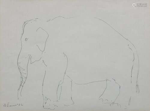 Stanley Lewis (Canadian, 1930-2006) Elephant, 1952