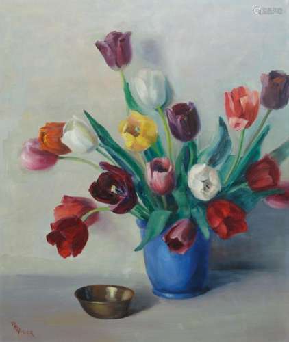 R.S. Viger (20th century) Still Life with Tulips