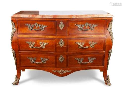 A Louis XV Style Bombe Chest Height 33 1/2 x width 45 x