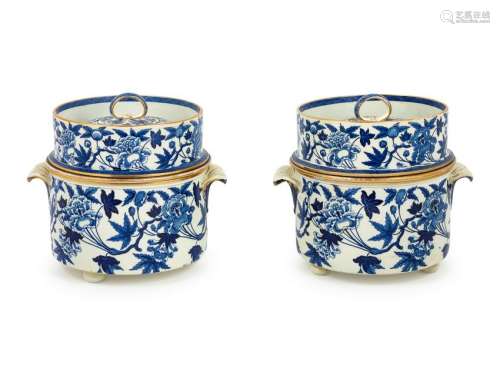 A Pair of Wedgwood Three-piece Lidded Coolers Height of
