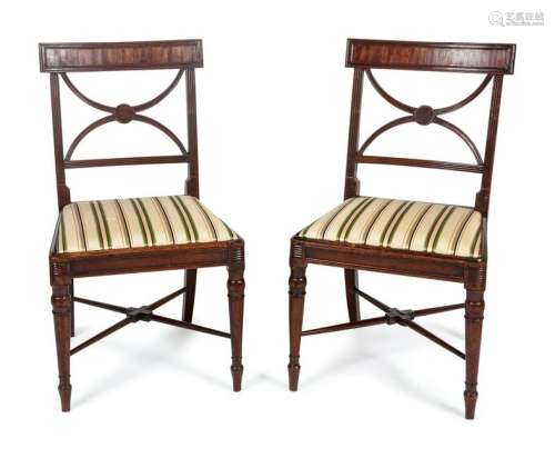 A Pair ofÂ George III Regency Side Chairs Height 33 1/2
