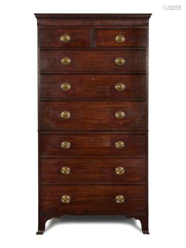 A George III Mahogany Chest on Chest Height 73 1/4 x