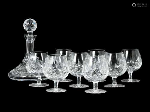 A Waterford Decanter and Snifter Set Height of snifter