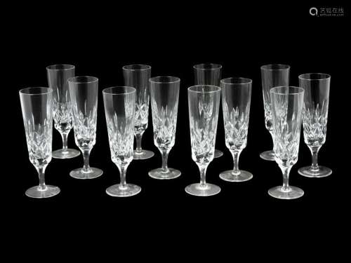 A Set of Twelve Gorham Champagne Flutes Height 7 1/2