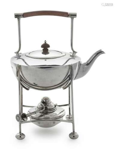 An English Silver Kettle-on-Stand Mappin & Webb,