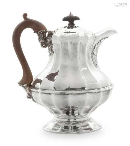 An English Silver Coffee Pot London, c. 1824 with