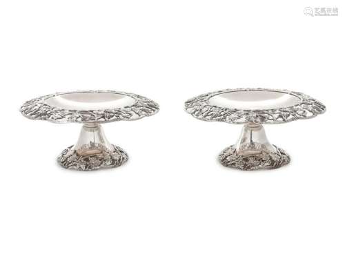 A Pair of American Silver Compotes Lebkuecher & Co.,