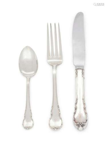An American Silver Partial Flatware Service Lunt