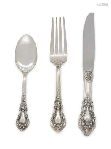 An American Silver Partial Flatware Service Lunt