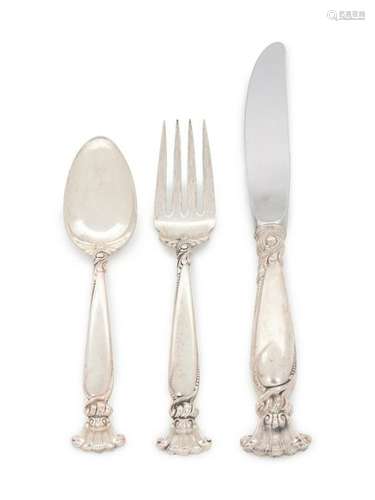 An American Silver Partial Flatware Service R. Wallace