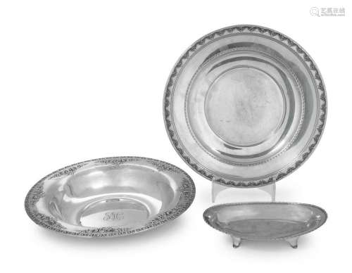 A Group of Three American Silver Serving Articles Reed