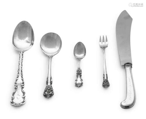 A Group of American Silver Utensils Various Maker
