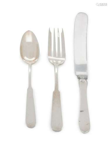 An American Silver Partial Flatware Service Porter