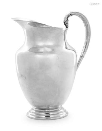 An American Silver Pitcher Rogers, 20th Century with