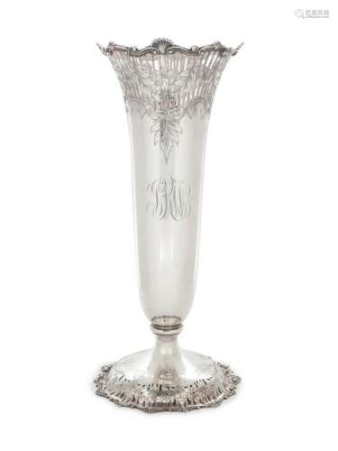An American Silver Trumpet Vase The Sweetser Co., New