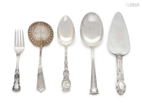 An Assembled Group of Silver Flatware Articles Various