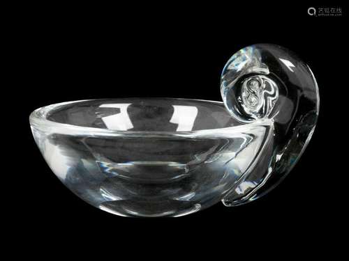 A Steuben Glass Dish Width 5 3/4 inches.