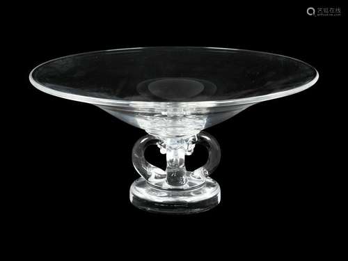 A Steuben Glass Compote Height 4 3/4 x diameter 10