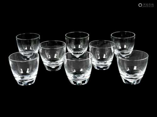 A Set of Eight Steuben Glass Lowballs Height 3 5/8
