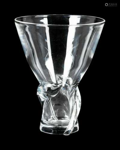 A Steuben Glass Vase Height 6 1/2 inches.