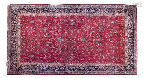 A Kashan Room Rug 18 feet 2 1/4 inches x  11 feet 6