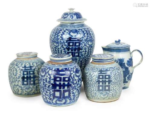 An Assembled Group of Chinese Blue and White Porcelain