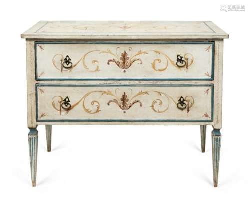 An Italian Directoire Style Painted Two-Drawer Commode
