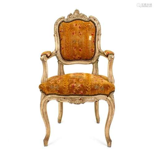 A Louis XV Style Carved Diminutive Fauteuil LATE 18TH /