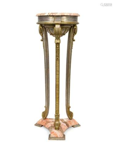 A Faux-Marble Painted and Carved Giltwood Jardiniere