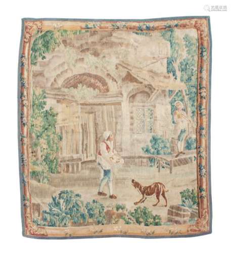 A French Pastoral TapestryÂ  87 1/2 x 78 1/2 inches.