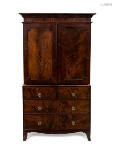 A George III Mahogany Linen Press 19TH CENTURY having