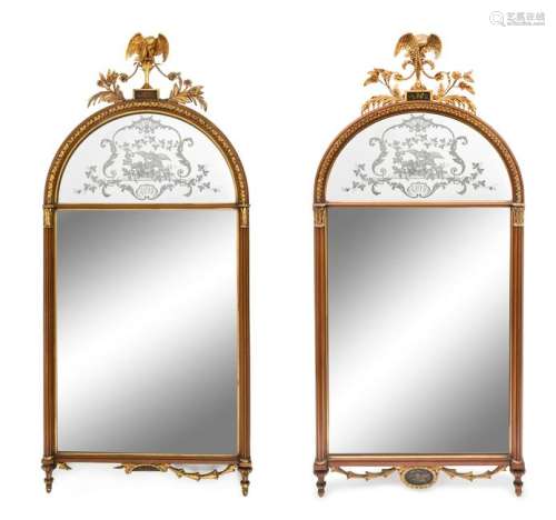 A Pair of Regency Style Gilt Framed Pier Mirrors  19TH
